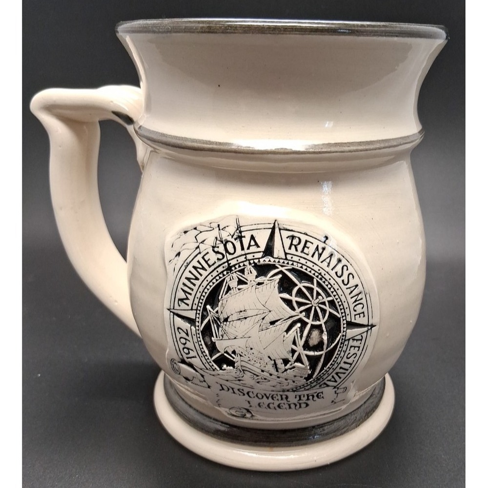 1992 Minnesota Renaissance Festival Discover the Legend Mug Bander Oak Pottery